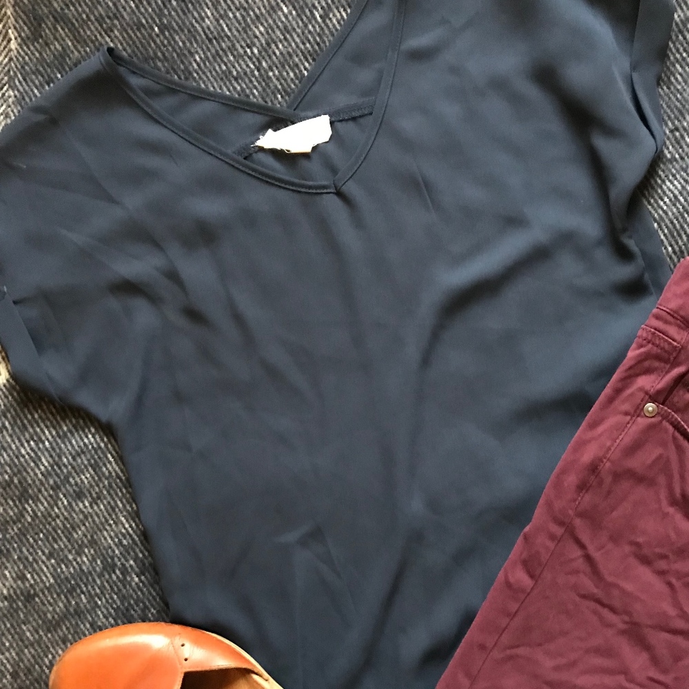 V-neck Chiffon Blouse